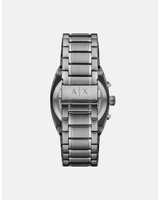 ARMANI EXCHANGE – oliver – herren-quarz-chronograph aus graphitfarbenem edelstahl in White für Herren