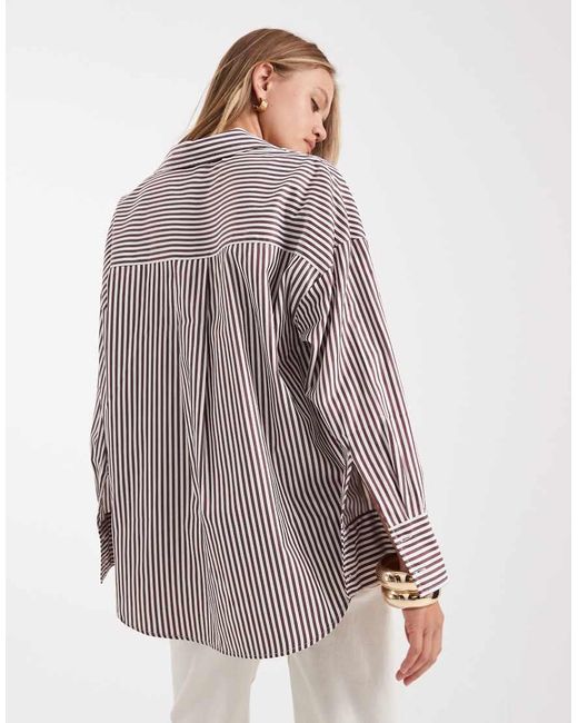 ONLY Oversized Gestreept Overhemd in het Multicolor