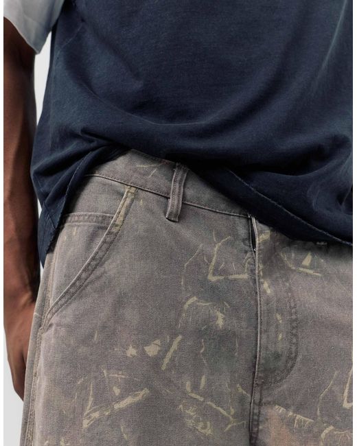 Pull&Bear – gemusterte jeans in Gray für Herren