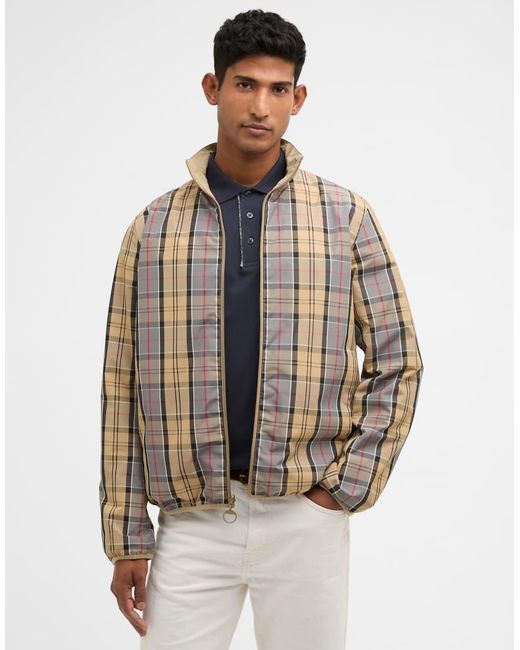 Barbour Natural Korbel Reversible Tartan Showerproof Jacket for men