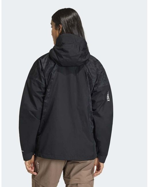 Adidas Originals Black Terrex Xperior 2.5 Layer Hybrid Primeknit Climaproof Jacket