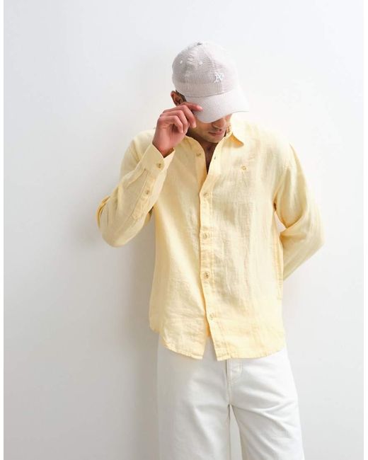 Abercrombie & Fitch Natural 100% Linen Long Sleeve Shirt for men