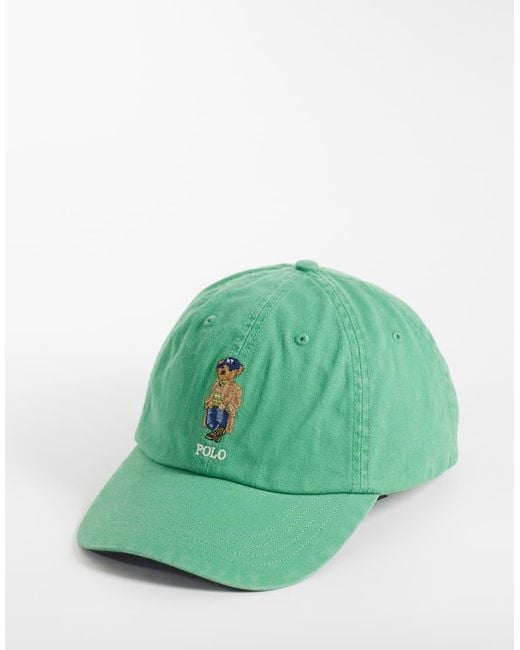Polo Ralph Lauren Green Embroidered Bear Baseball Cap for men