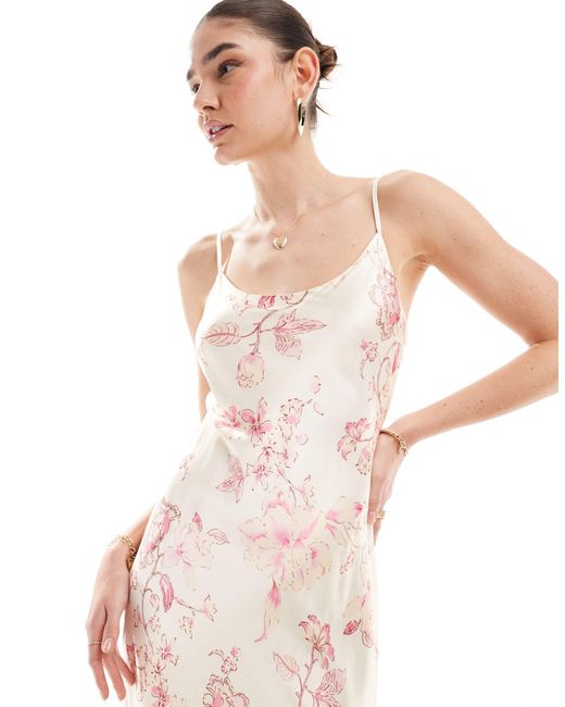Forever New Pink Satin Slip Maxi Dress