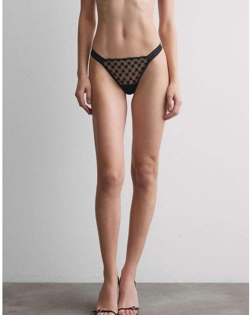 Intimissimi Black The Love Club Thong With Side Straps