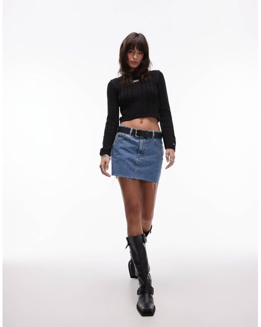 Pull en maille torsadée Tommy Hilfiger en coloris Black