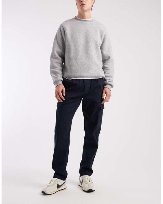 ASOS Gray Slim Pull On Cargo Trousers for men