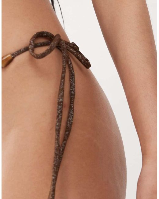 Motel Natural Lentra Shimmer Tie-side Bikini Bottoms