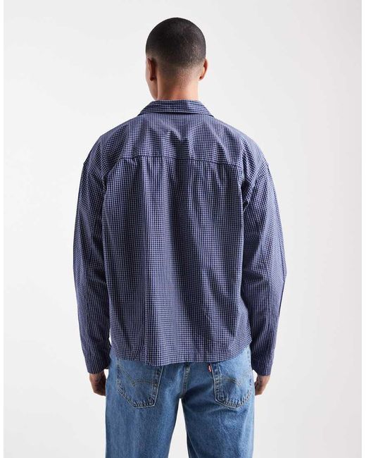 Jack & Jones Blue Check Boxy Shirt for men