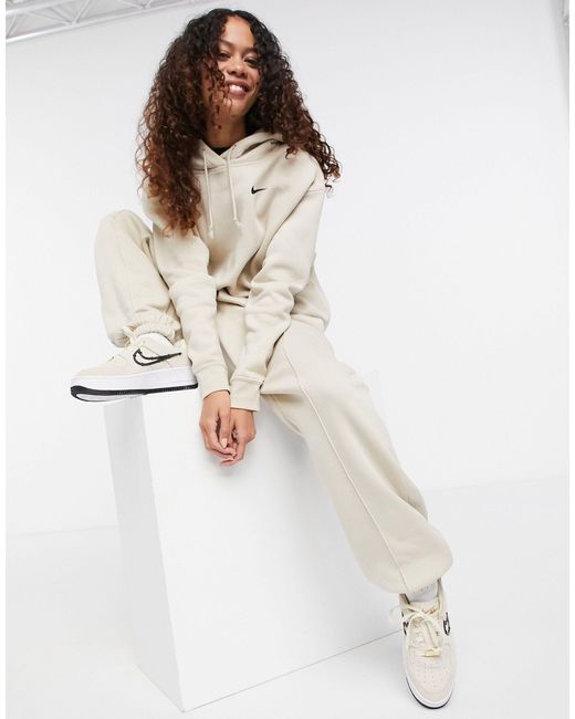 Nike Cotton Mini Swoosh Oversized joggers in White (Natural) | Lyst
