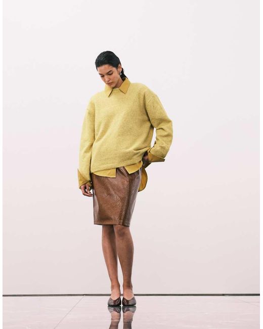ASOS Yellow Relaxed Crew Neck Jumper