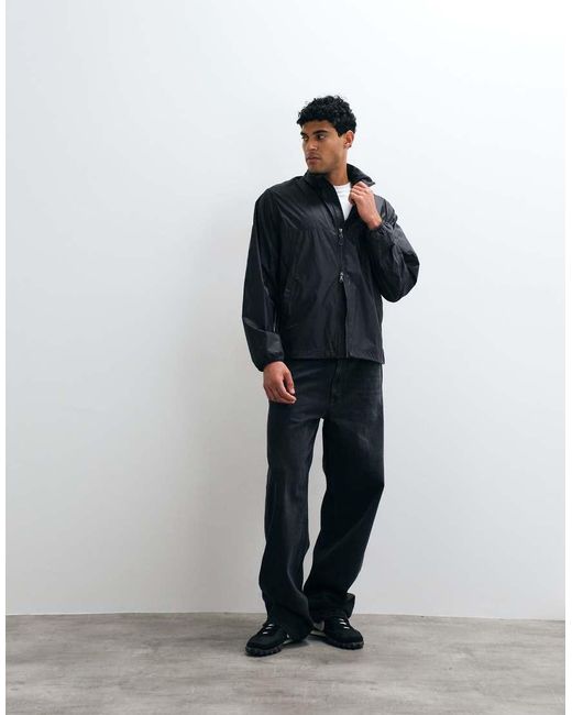 ARKET Blue Windbreaker Hooded Jacket for men