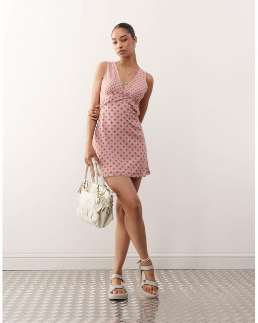 Reclaimed (vintage) Pink Floaty Mini Dress With Frill Detail