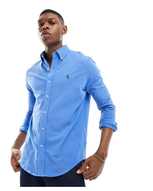 Polo Ralph Lauren – hemd aus pikee in Blue für Herren
