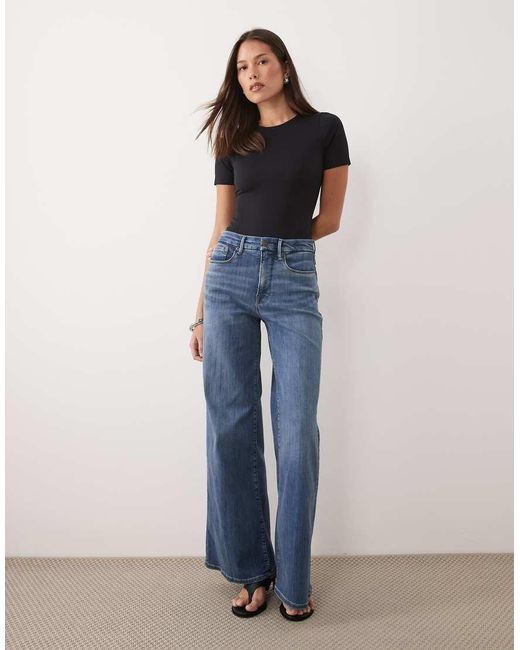 GOOD AMERICAN Blue Sculpting Tee Bodysuit