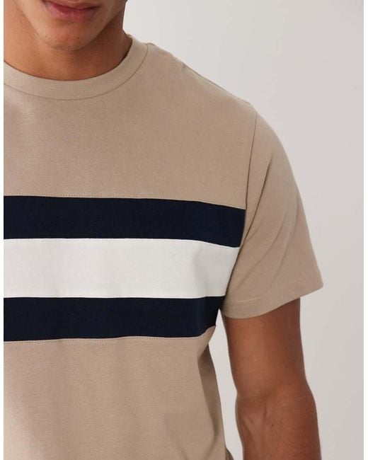 ASOS White Heavyweight Regular Fit T-Shirt With Contrast Panels for men