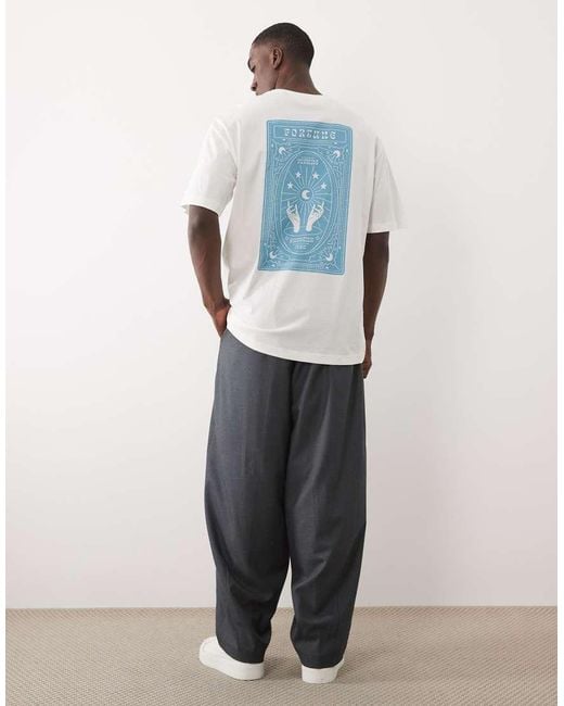Only & Sons Blue Oversized Fit T-shirt With Fortune Teller Back Print for men