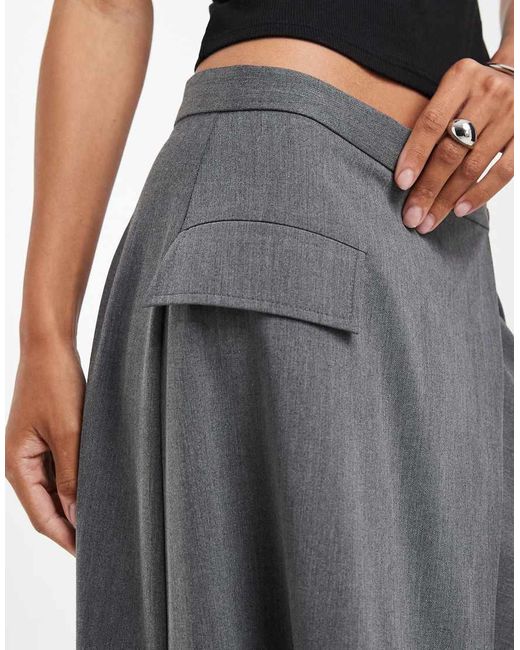ASOS Gray Asymm Tailored Skirt