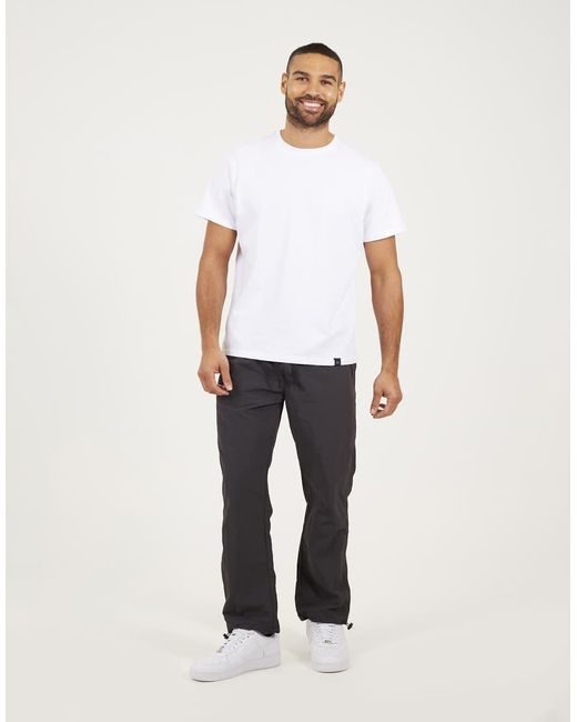 Brave Soul Gray Taslan Loose Fit Cuffed Cargo Trousers for men