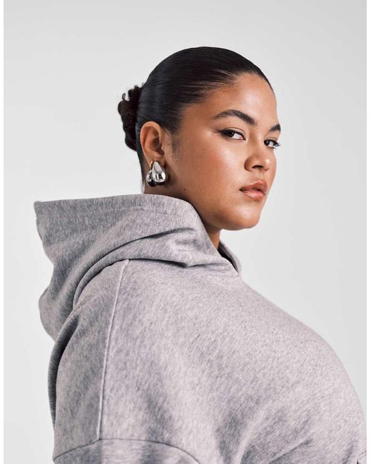Sudadera Gris Jaspeado Extragrande Con Capucha E Interior Afelpado De Asos Design Curve ASOS de color Gray