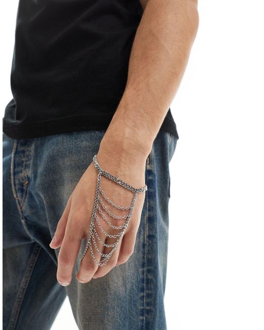 ASOS Black Chain Hand Harness for men