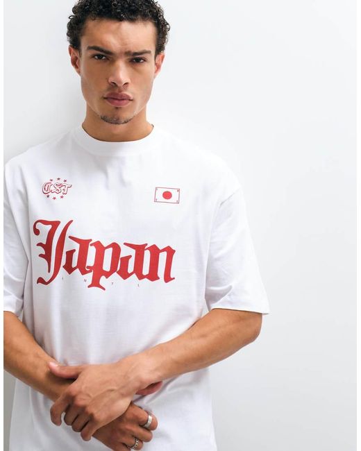 ASOS White Oversized T-shirt With Japan Graphic for men