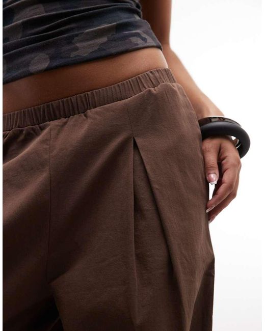 Reclaimed Vintage Brown Poplin Bloomer 3/4 Trousers