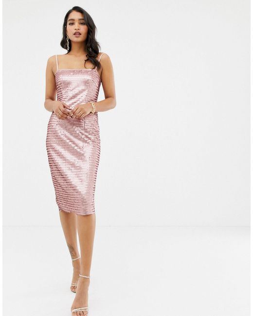 sequin cami midi dress