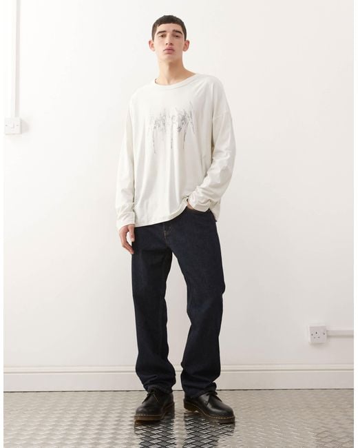 Rahtech Weekday Weekday Oversized Long Sleeve Graphic Top in White for Men | Lyst