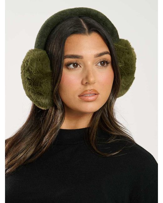 South Beach Fluffy Earmuffs in Black Lyst UK