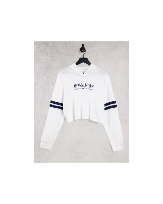 Sudadera blanca con capucha y logo Hollister de color Blanco | Lyst