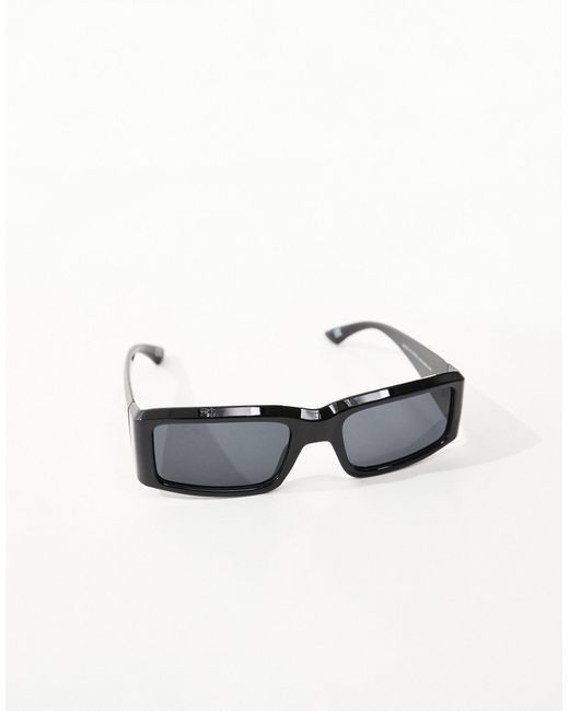 ASOS – rechteckige sonnenbrille in Black für Herren