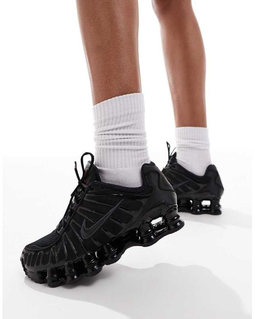 nike shox tl black on feet