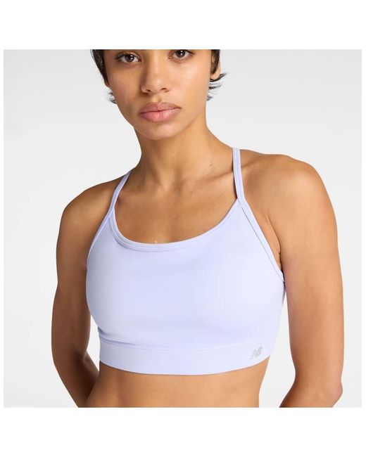 New Balance White Nb Essential Yoga Bra