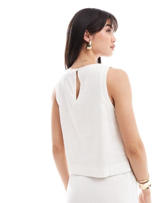 New Look White Linen Look Shell Top Co-ord