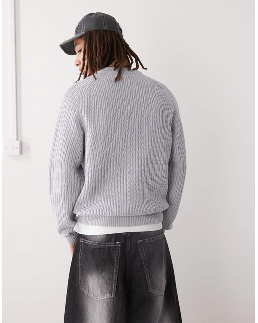 Collusion – strickpullover mit rundhalsausschnitt in Gray für Herren