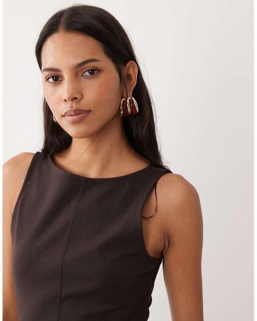 Mango Black Sleeveless Flared Skirt Mini Dress