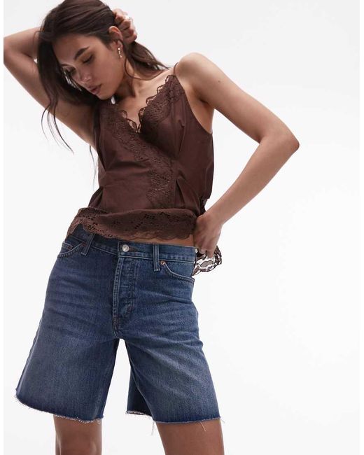 TOPSHOP Blue Denim Loose Fit Jort