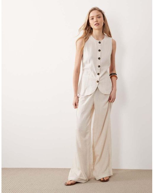 ASOS Natural Longline Vest With Button Front