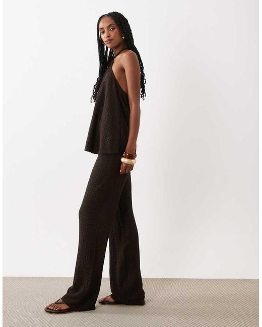 ASOS Brown Co-Ord Textured Fabric Trouser