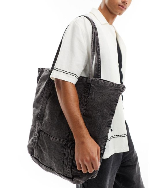 Tote bag - délavé ASOS pour homme en coloris Black