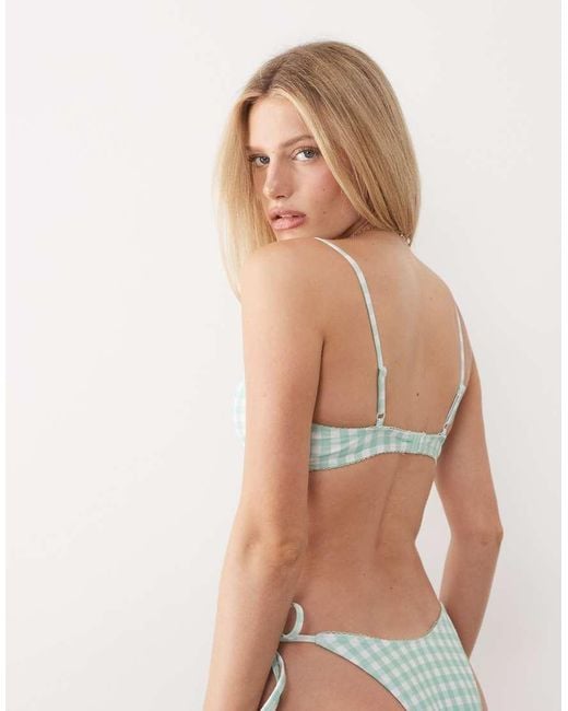 The Frolic Green Exclusive Scoop Neck Bow Front Bikini Top Co-ord