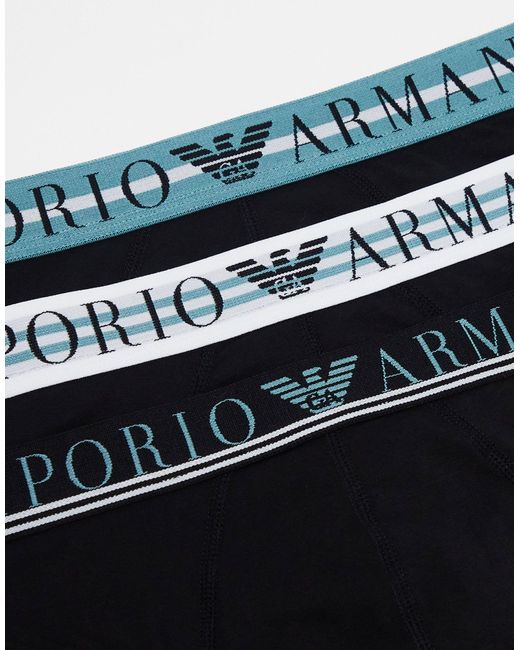 Bodywear - confezione da 3 paia di slip aderenti neri con elastico di Emporio Armani in Black da Uomo