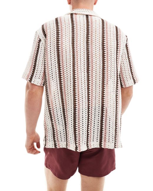 Bershka – strukturiertes hemd in Multicolor für Herren