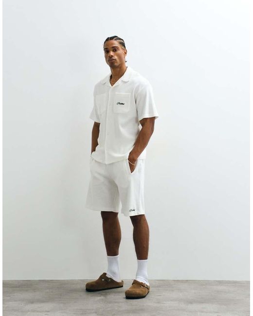 Prohibited Black Waffle Shorts Co-ord for men