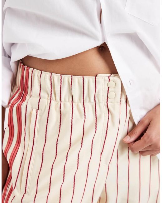 Adidas Originals White Pinstripe Firebird Track Pant
