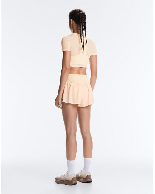 Oysho White High-Rise Seamless Technical Shorts