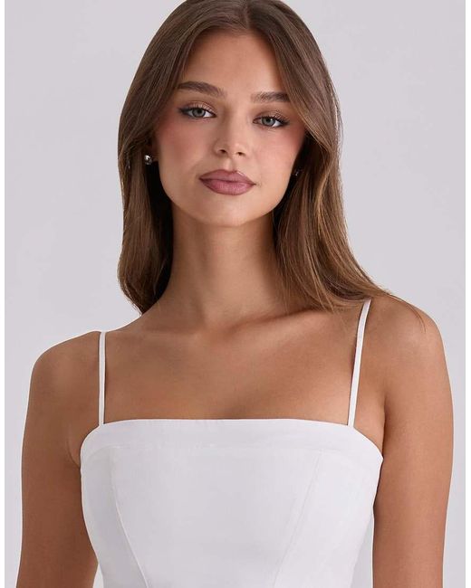 House Of Cb White Dolly Cotton Flared Mini Sundress