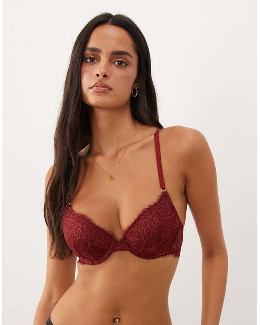 ASOS Brown Tyla Eyelash Lace Moulded Bra