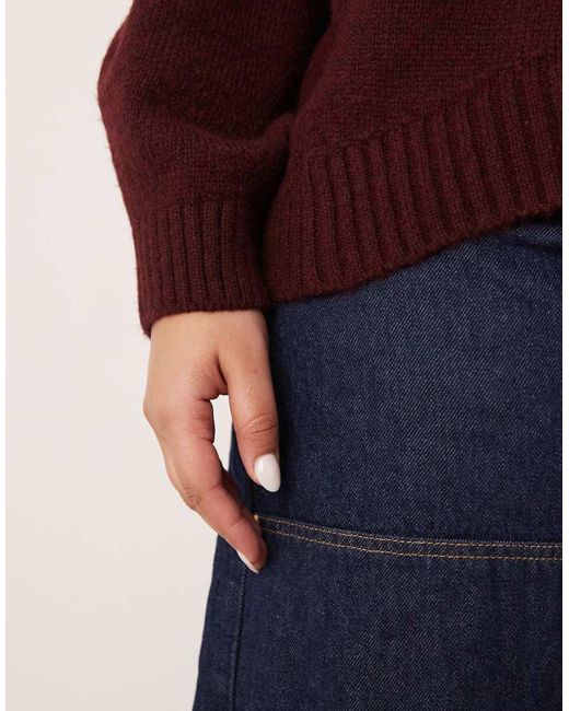 ASOS Red Asos Design Curve Oversized Crew Neck Jumper With Curved Hem